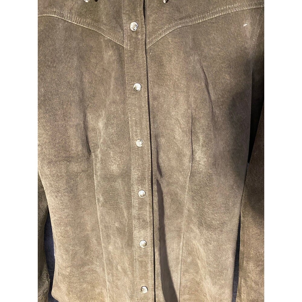 Vintage Eddie Bauer Seattle Suede Western Shirt Jacket Women’s XS Washable - Picture 2 of 10
